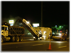 Renewing streets with Houston Asphait's green milling services - the top layer of asphalt is removed and recycled.